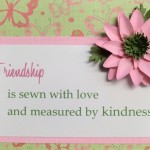 BE 1013 card - friend with pink gerber daisy 2