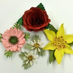 BE 1039 paper flowers - Rose, Lily, Coreopsis, Gerber Daisy 1